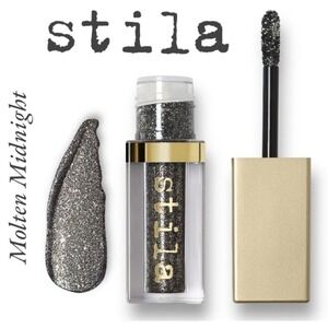 New in box Stila Glitter & Glow Liquid Eyeshadow MOLTEN MIDNIGHT Blue Silver